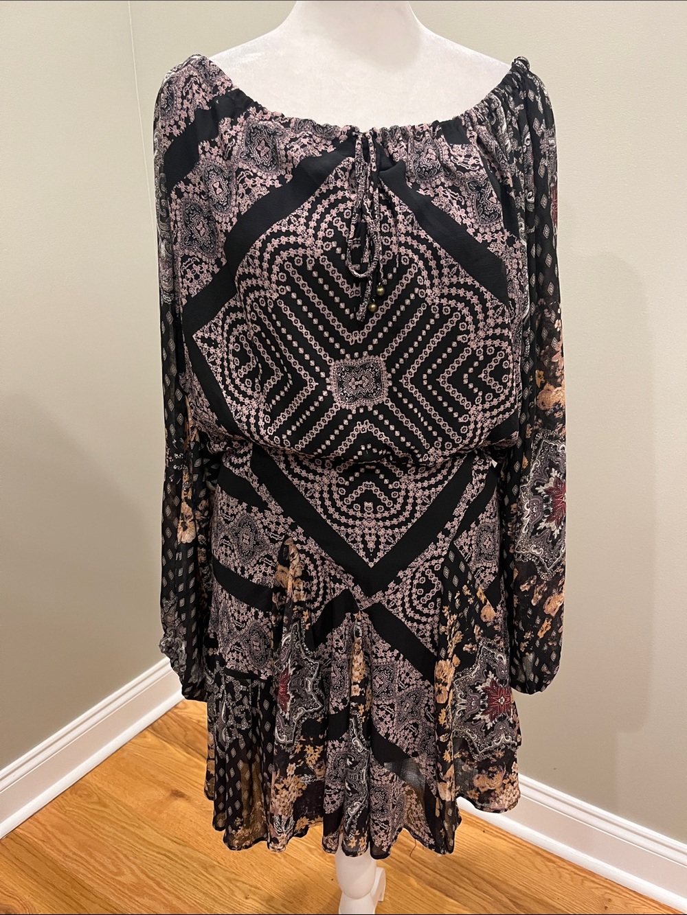 Free People Seven Wonders Open Back Mini Dress